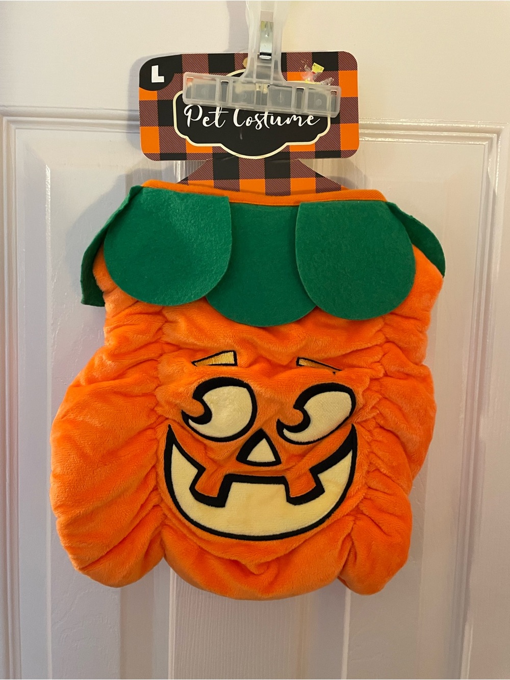 Pumpkin Pet Costume - Orange Halloween Outfit Large Woof New